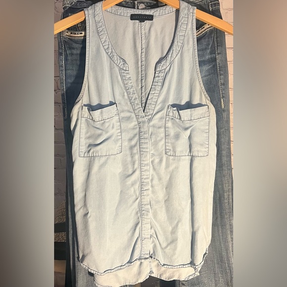 EUC. Sanctuary Clothing Women's Craft Tencel Sleeveless Blouse. Size Small. - Picture 5 of 10
